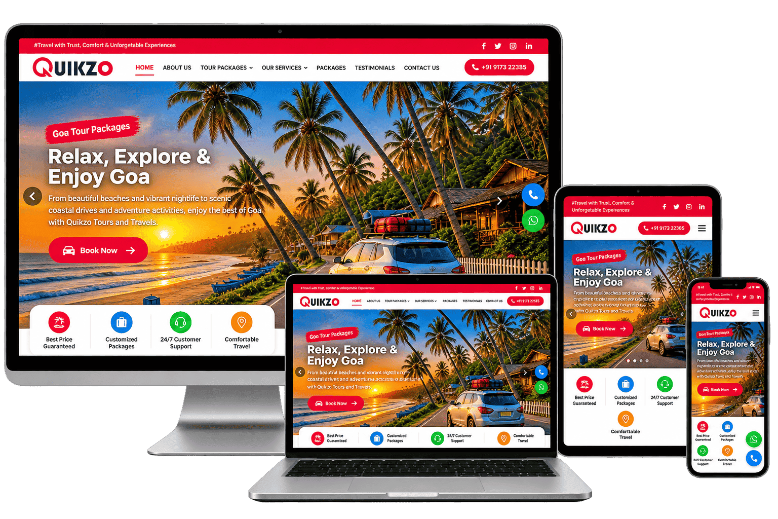 Quikzo Tours & Travels Website