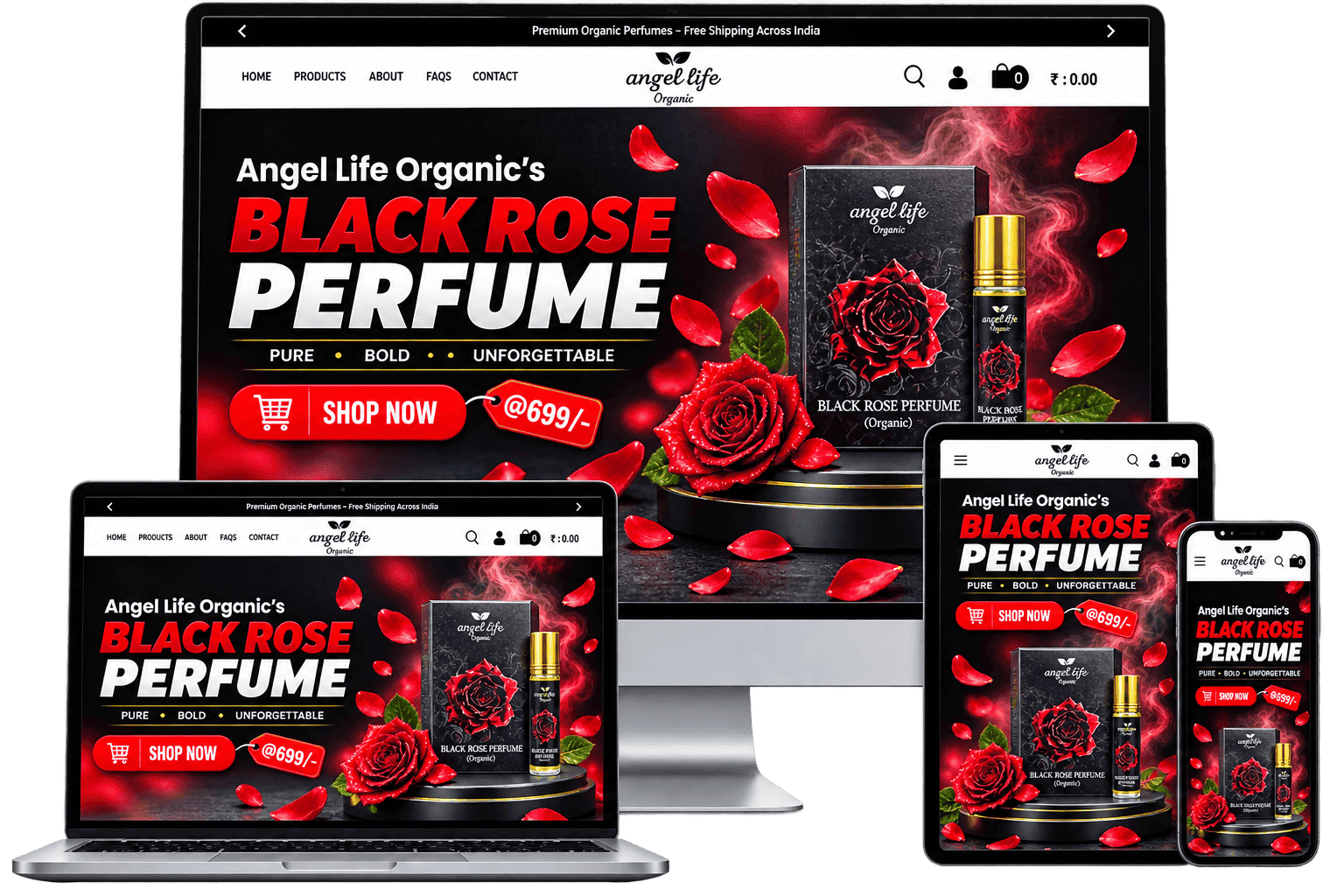 Angel Life Organic Perfume E-Commerce Website